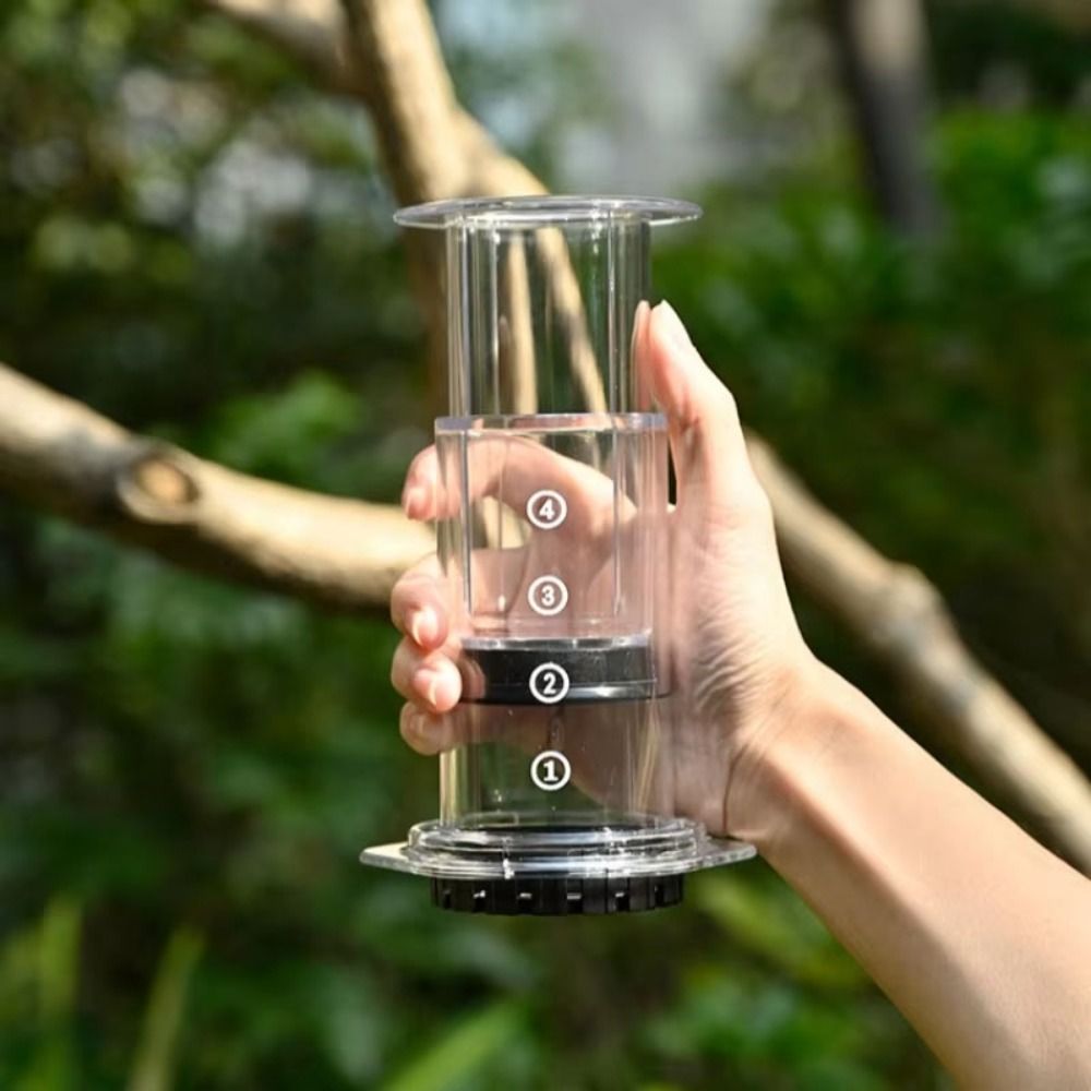 Camping Cooking Can - Cafeteira Portátil Estilo Francês Antiderrapante Transparente