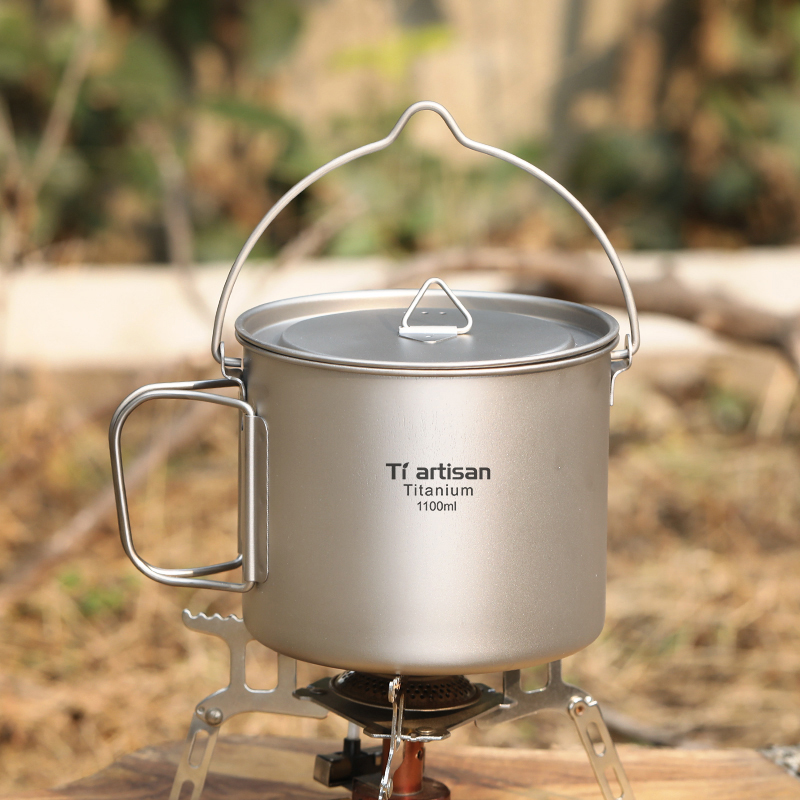 Camping Cooking Cup - Tiartisan Panela de Titânio 1.1L para
