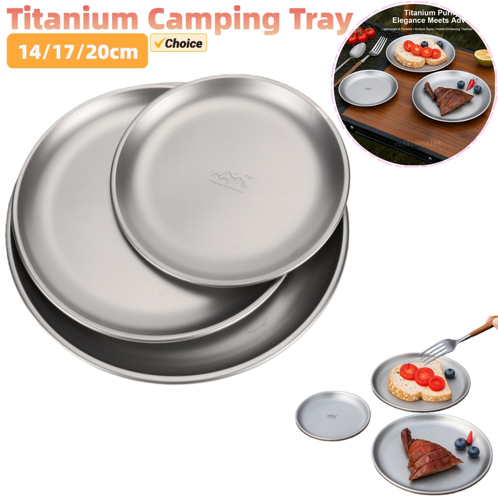 Camping Cooking Cup - Prato de acampamento de titânio, 14/17/20cm,