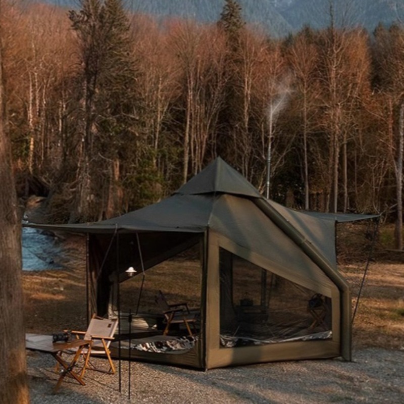 Camping Cooking Tent - Tenda inflável turística familiar, guarda-sol ao
