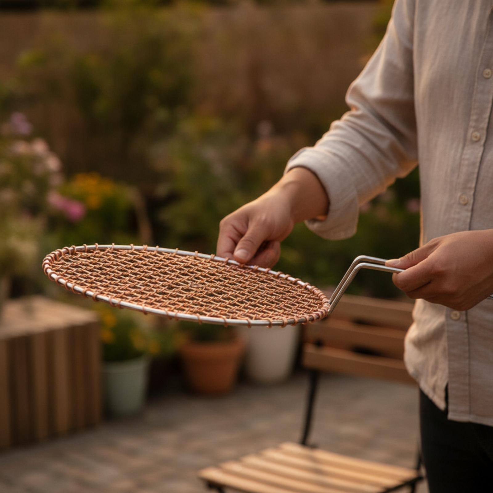 Tela de Cobre Redonda Portátil - Camping Cooking Area avaliação e preço