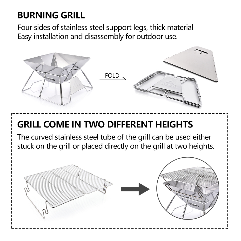 Widesea à prova de vento queim - Camping Cooking Grate avaliação e preço