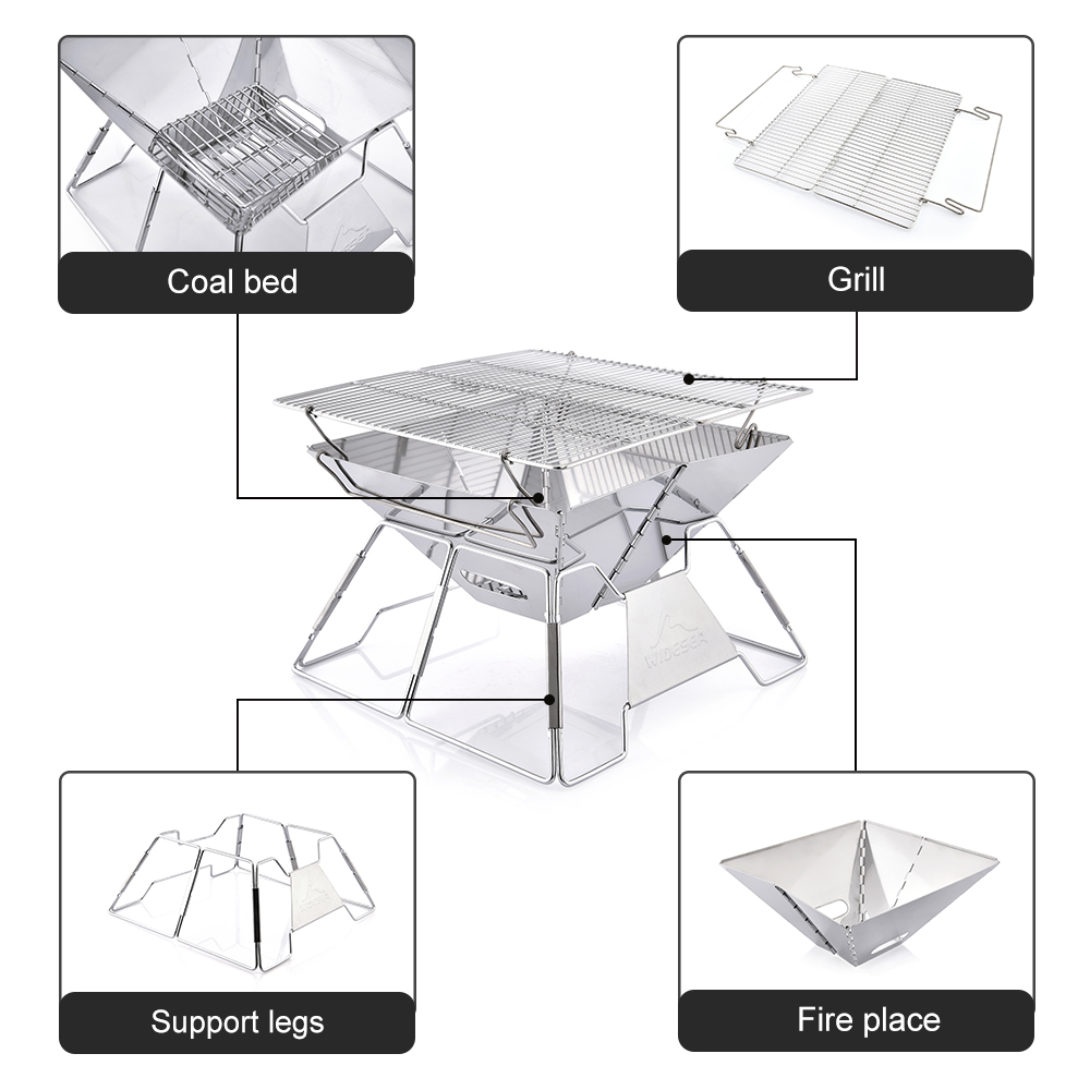 Widesea à prova de vento queim - Camping Cooking Grate avaliação e preço