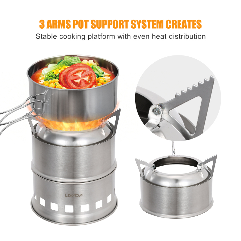 Lixada-fogão a lenha de aço in - Camping Cooking Grate avaliação e preço