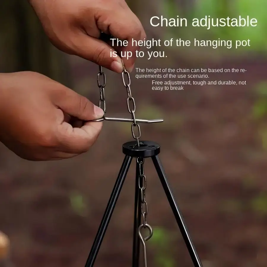 Suporte Tripé Grande para Fogu - Camping Cooking Pot Large avaliação e preço