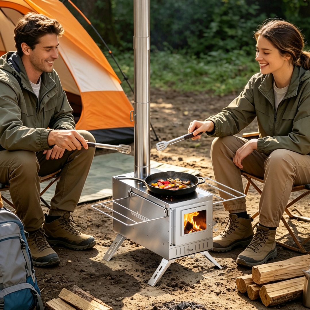 Fogão de sauna portátil a lenh - Camping Cooking Tent avaliação e preço
