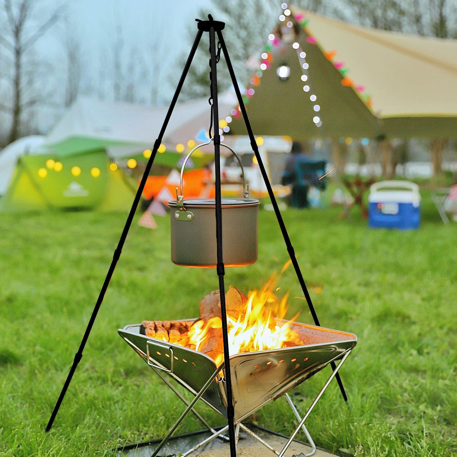Suporte Tripé Grande para Fogu - Camping Cooking Pot Large avaliação e preço