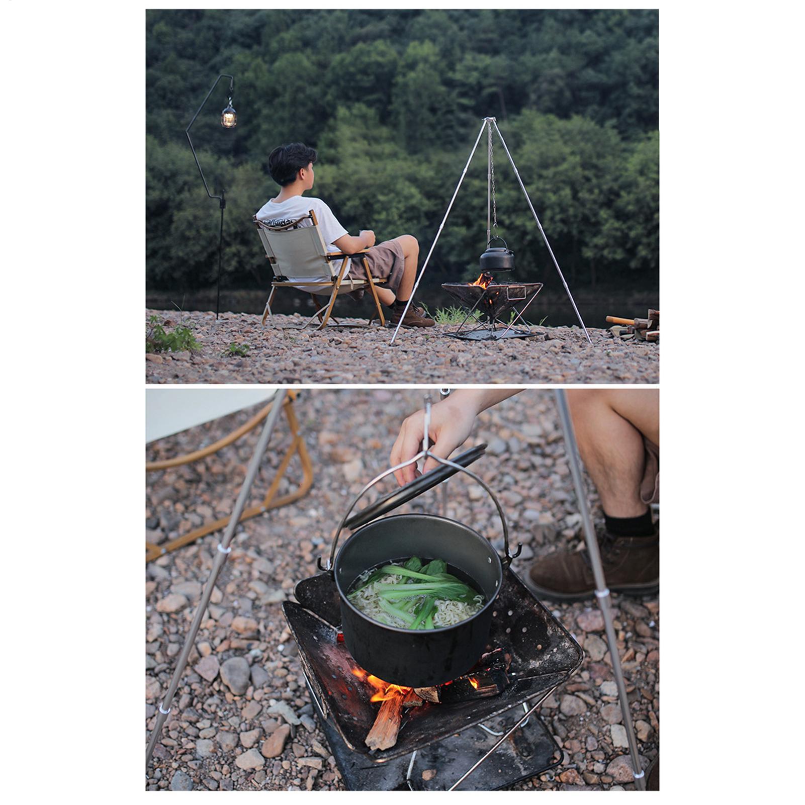 Suporte Tripé Grande para Fogu - Camping Cooking Pot Large avaliação e preço