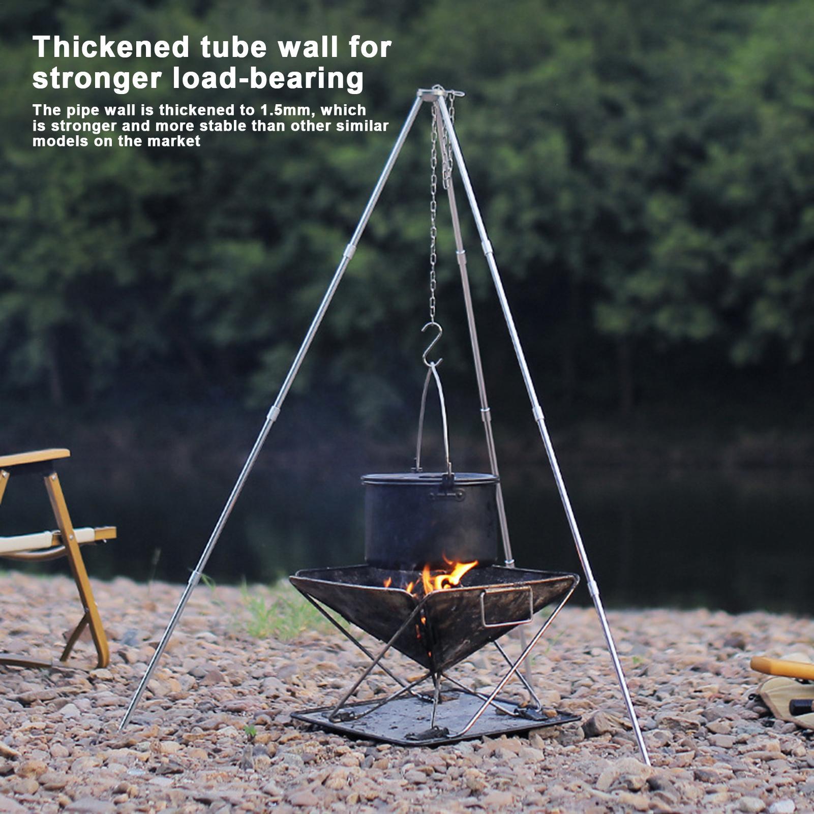 Suporte Tripé Grande para Fogu - Camping Cooking Pot Large avaliação e preço