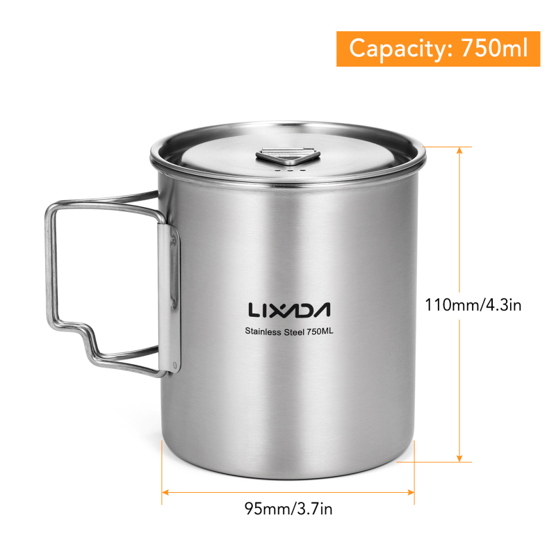 Lixada-Caneca de aço inoxidáve - Camping Cooking Cup avaliação e preço