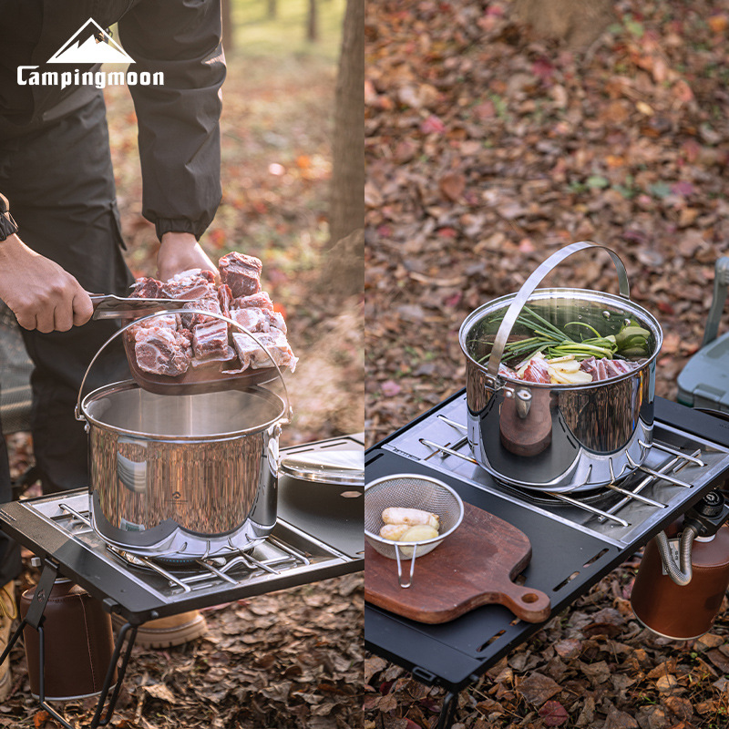 CAMPINGMOON CC-24 panela de aç - Camping Cooking Pot Large avaliação e preço