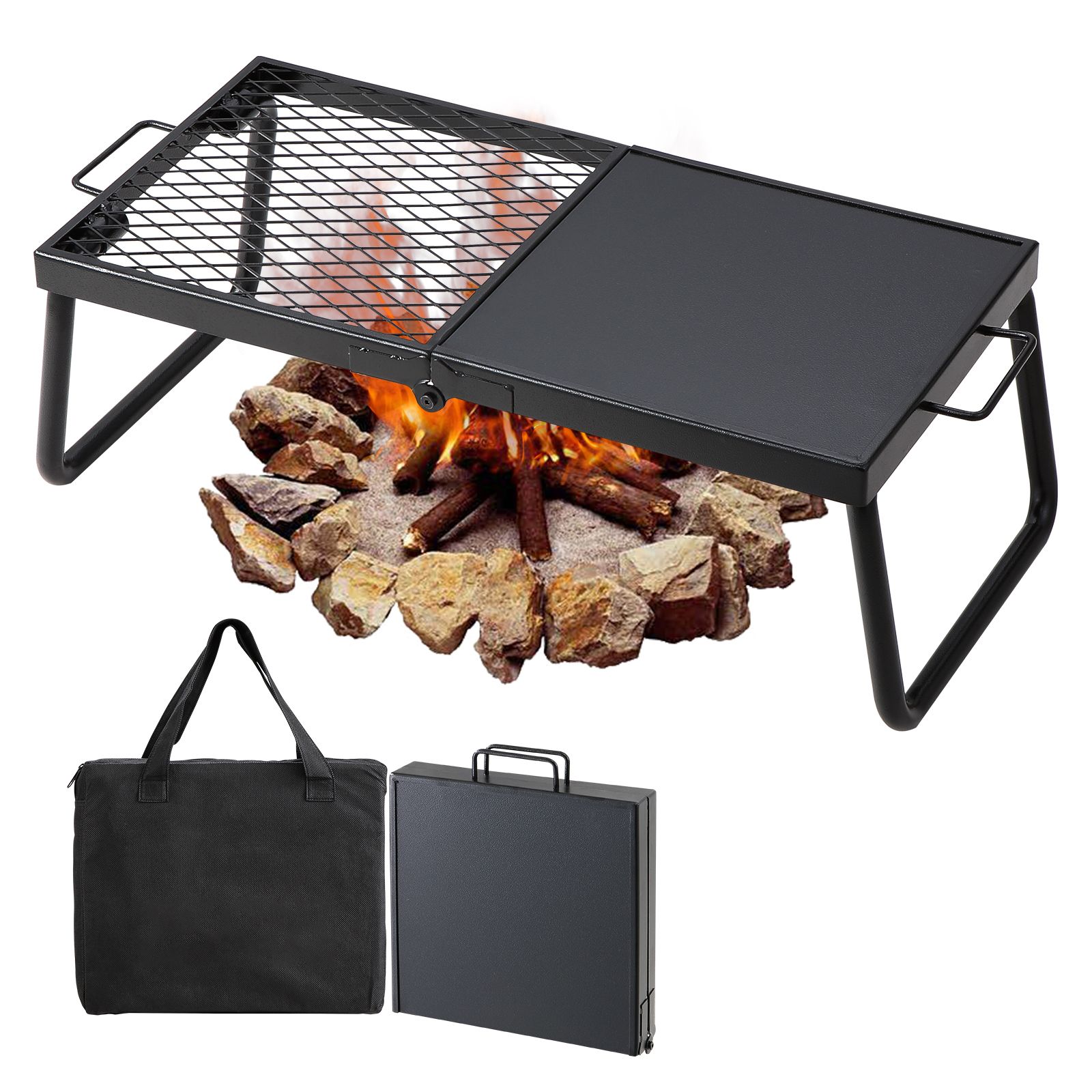 Grelha Dobrável para Fogueira, - Camping Cooking Open Fire avaliação e preço