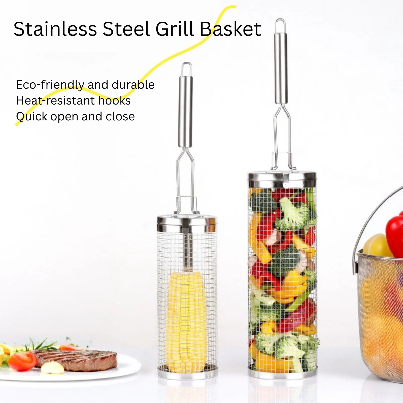 Cesto de Grelhar Rotativo em A - Camping Cooking Basket avaliação e preço