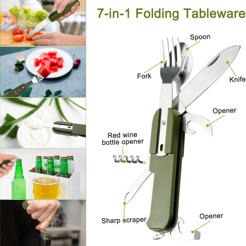 7 em 1 multifuncional utensíli - Camping Cooking Cup avaliação e preço